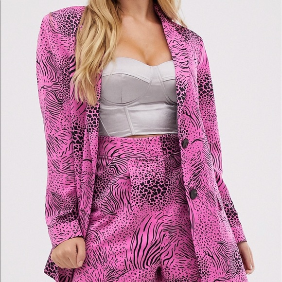 Pink Animal Print Blazer - Picture 3 of 3